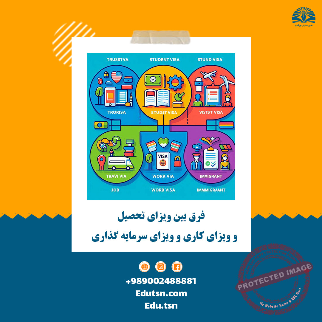 فرق بین ویزای تحصیلی و ویزای کاری و ویزای سرمایه گذاری یا کارآفرینی +جدول مقایسه بین 3 ویزا